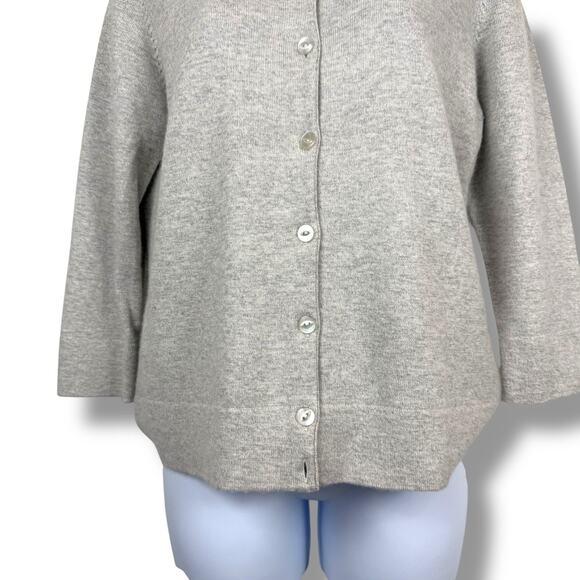 Marks Spencer Sweater Womens 10 Gray Little Cardigan Button Circle Neck Coastal - Picture 3 of 11